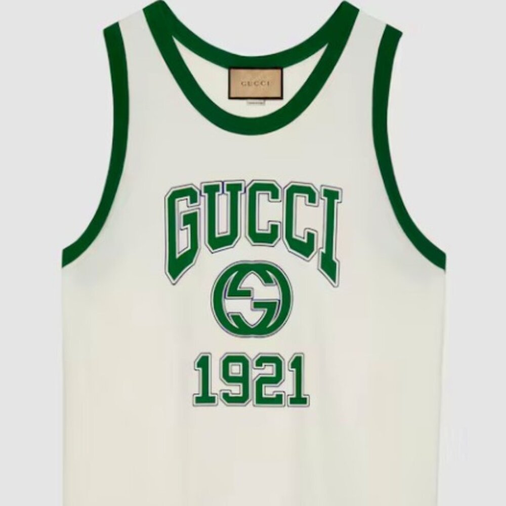 Gucci Interlocking G-print cotton tank top - Green and White NWT